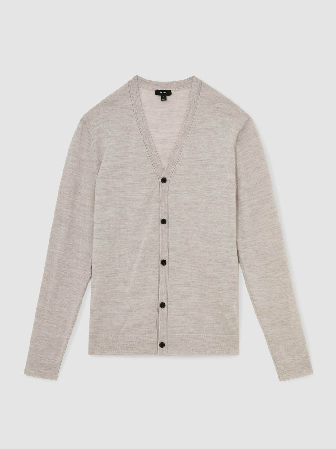 Merino Wool Button-Through Cardigan in Wicker Brown Melange | Reiss Men Popular