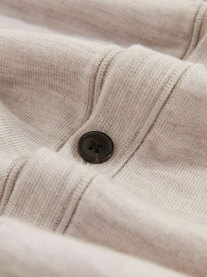 Merino Wool Button-Through Cardigan in Wicker Brown Melange | Reiss Men Popular