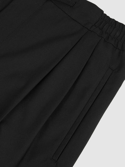 Relaxed-Fit Twill Drawstring Trousers in Black | Reiss Men Signature