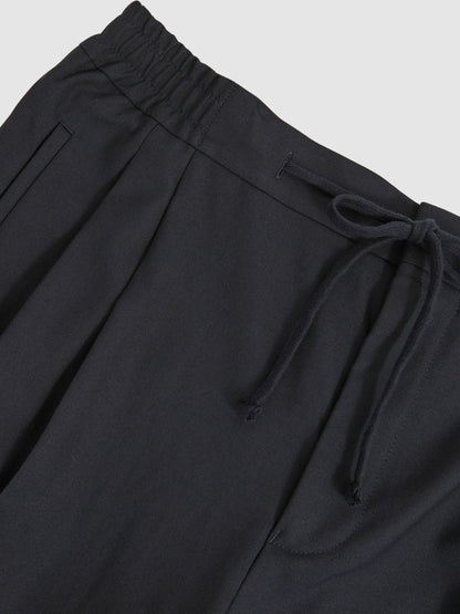 Relaxed-Fit Twill Drawstring Trousers in Navy | Reiss Men Premium