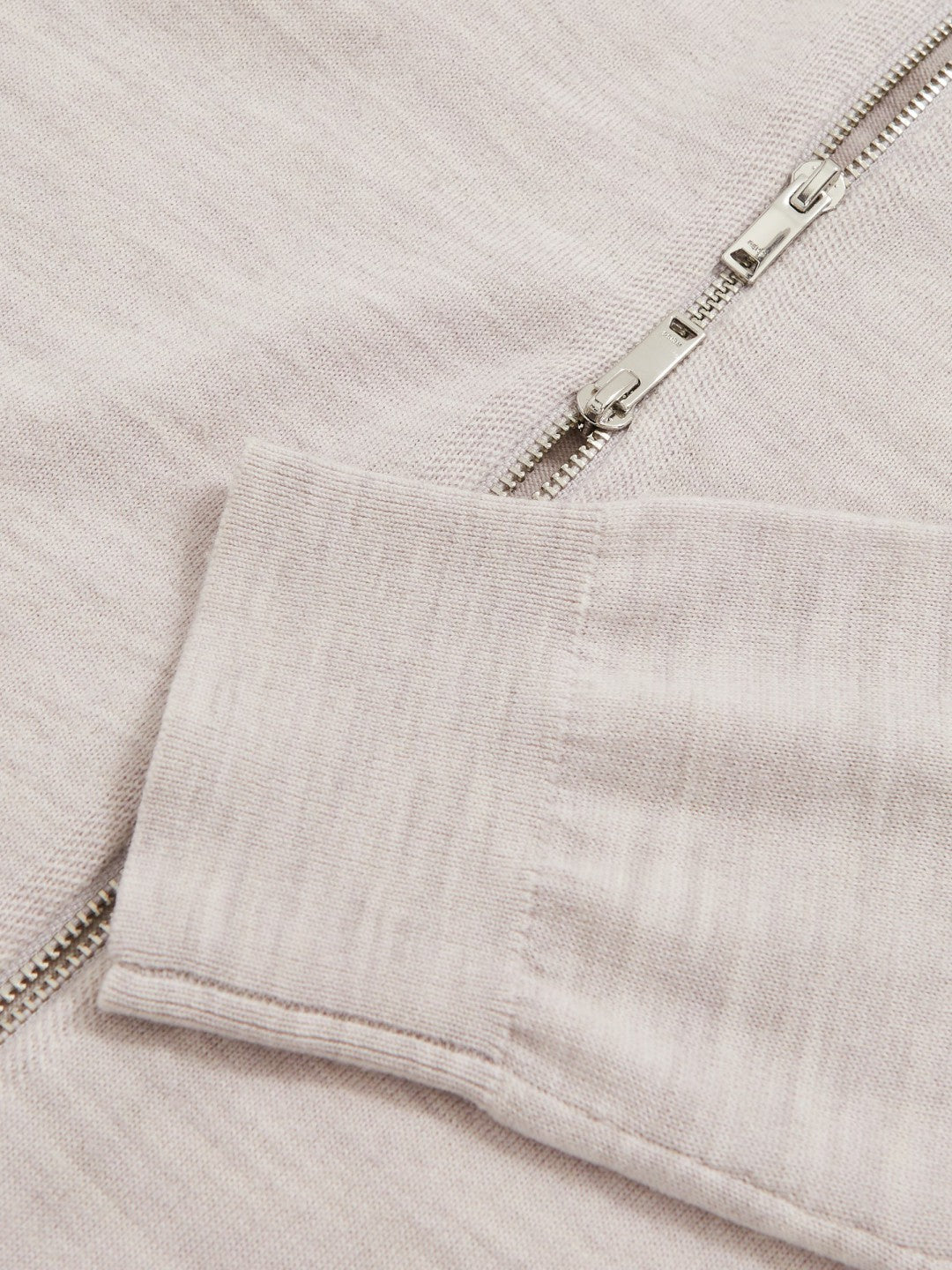 Merino Wool Zip Through Cardigan in Wicker Brown Melange | Reiss Men Exclusive