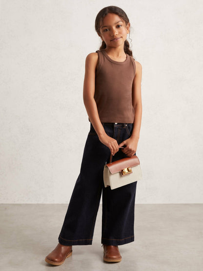 9-13 yrs Stretch-Cotton Ribbed Vest in Chocolate | Reiss Children & Baby New