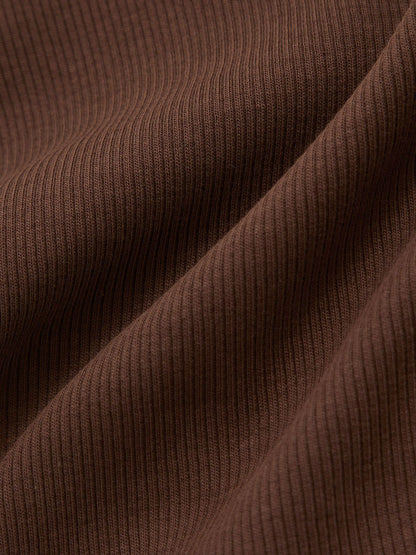 9-13 yrs Stretch-Cotton Ribbed Vest in Chocolate | Reiss Children & Baby New