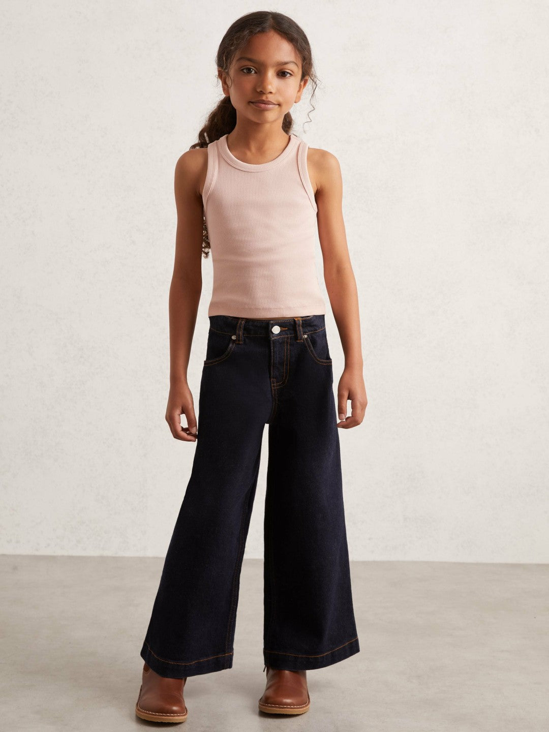 9-13 yrs Stretch-Cotton Ribbed Vest in Pink | Reiss Children & Baby Trending