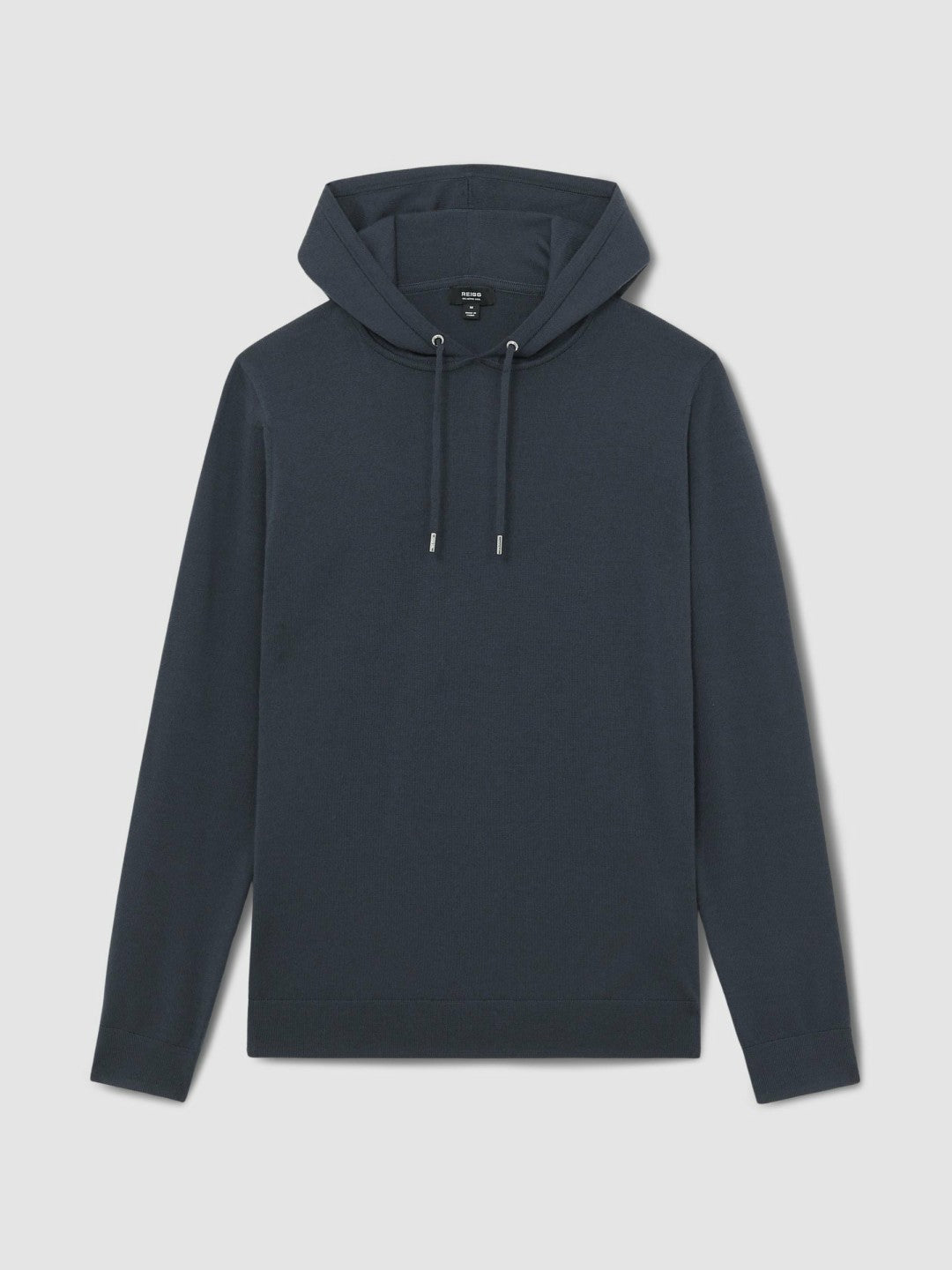 Merino Wool Drawstring Hoodie in Midnight Navy | Reiss Men Best Seller