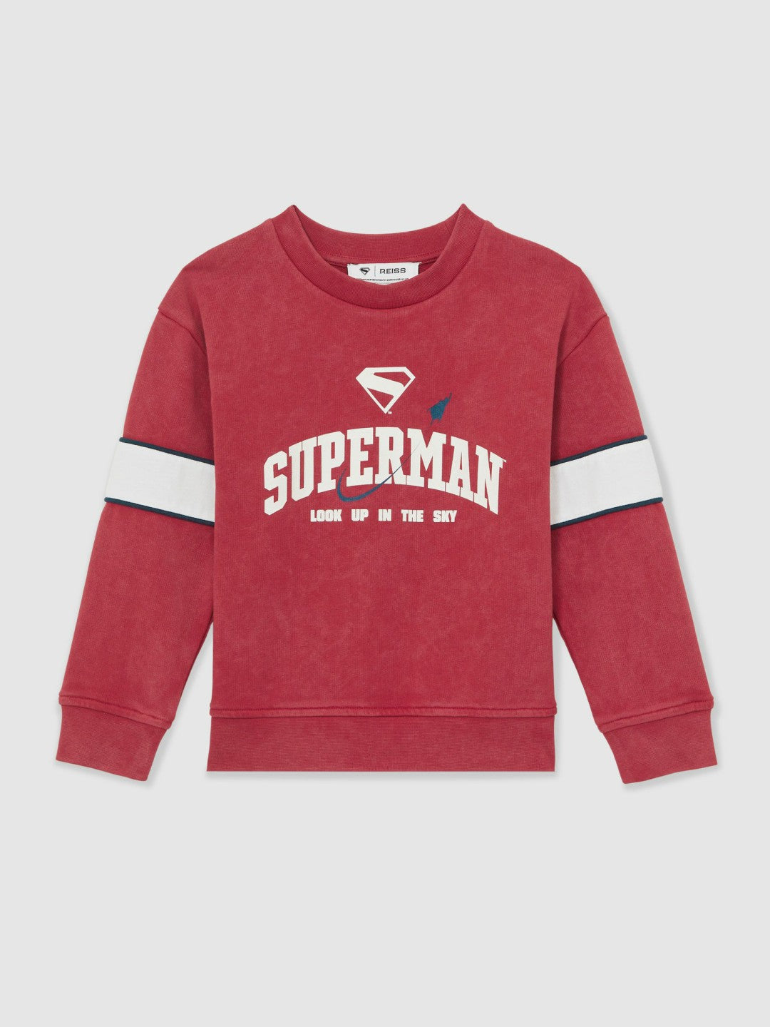 13-14 yrs Superman Cotton Logo Sweatshirt in Red | Reiss Children & Baby New