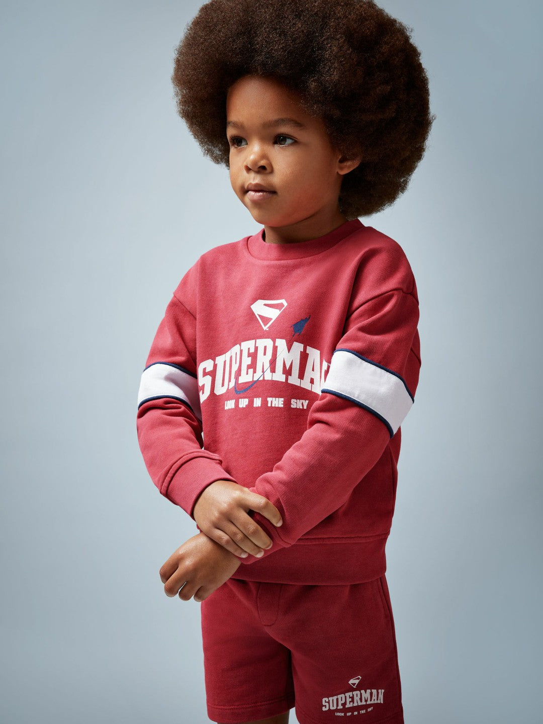 13-14 yrs Superman Cotton Logo Sweatshirt in Red | Reiss Children & Baby New