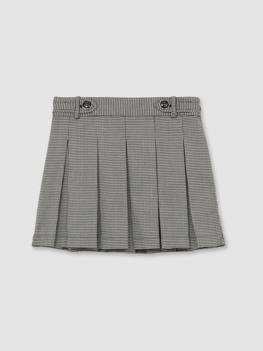 Houndstooth Check Pleated Skirt in Black/White | Reiss Children & Baby Popular
