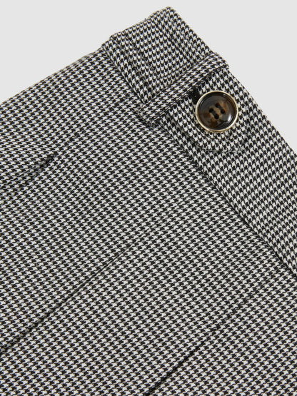 Houndstooth Check Pleated Skirt in Black/White | Reiss Children & Baby Popular