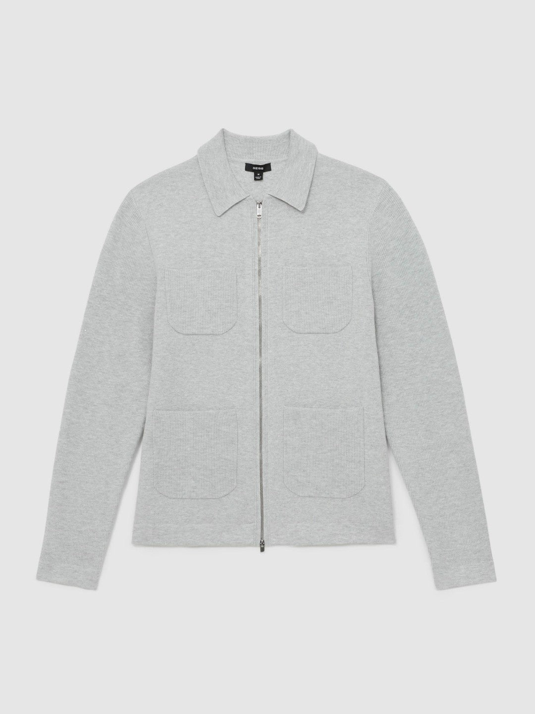 Four-Pocket Zip-Through Cardigan in Soft Grey | Reiss Men Recommended