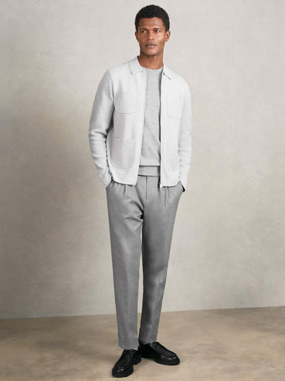 Four-Pocket Zip-Through Cardigan in Soft Grey | Reiss Men Recommended