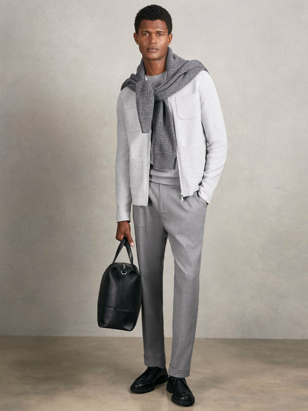 Four-Pocket Zip-Through Cardigan in Soft Grey | Reiss Men Recommended