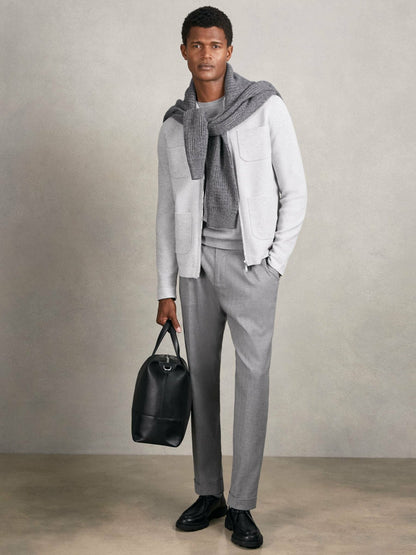 Four-Pocket Zip-Through Cardigan in Soft Grey | Reiss Men Recommended