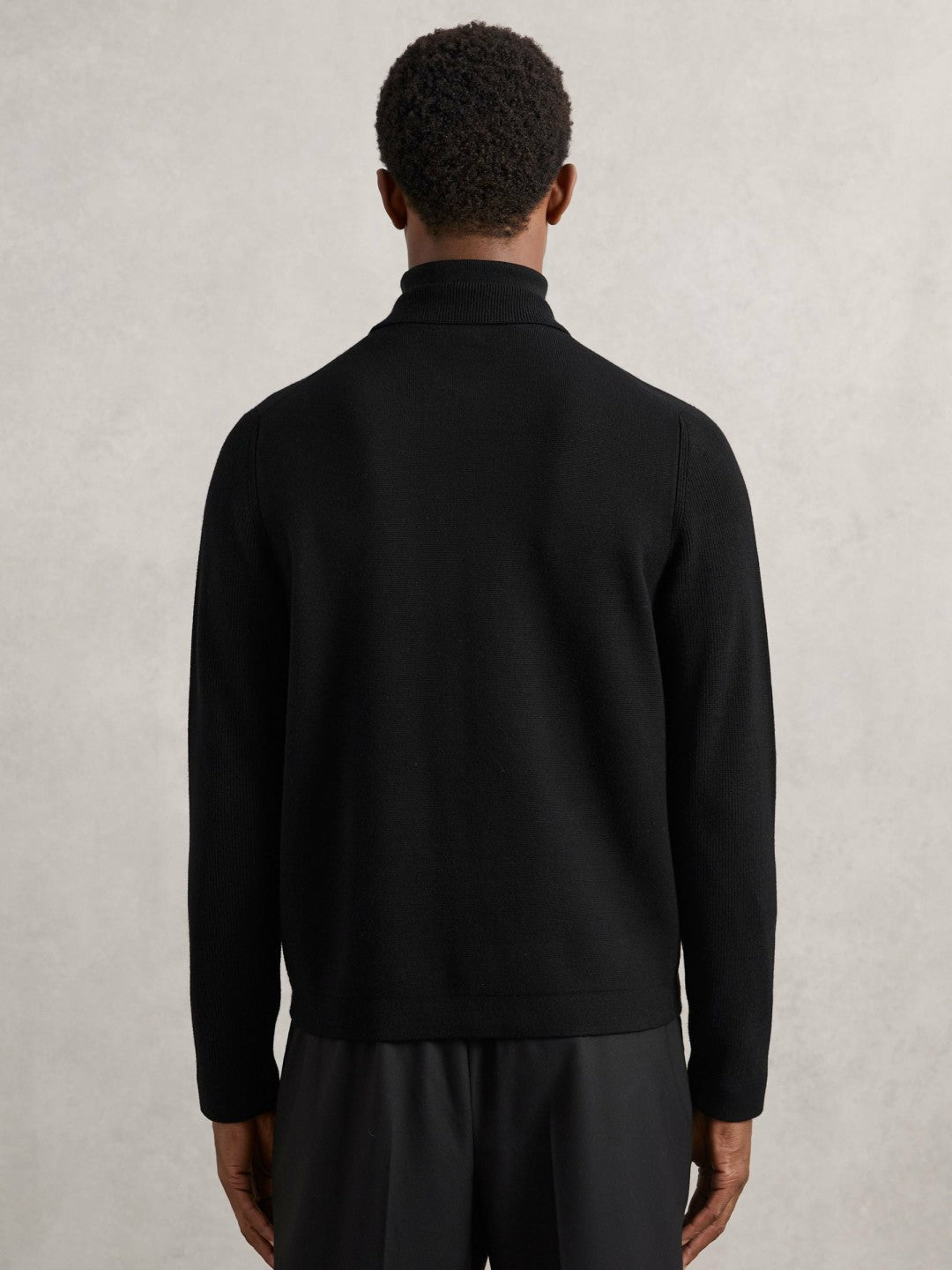 Four-Pocket Zip-Through Cardigan in Black | Reiss Men Premium