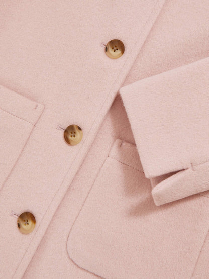 9-13 yrs Wool-Blend Single-Breasted Coat in Pink | Reiss Children & Baby New