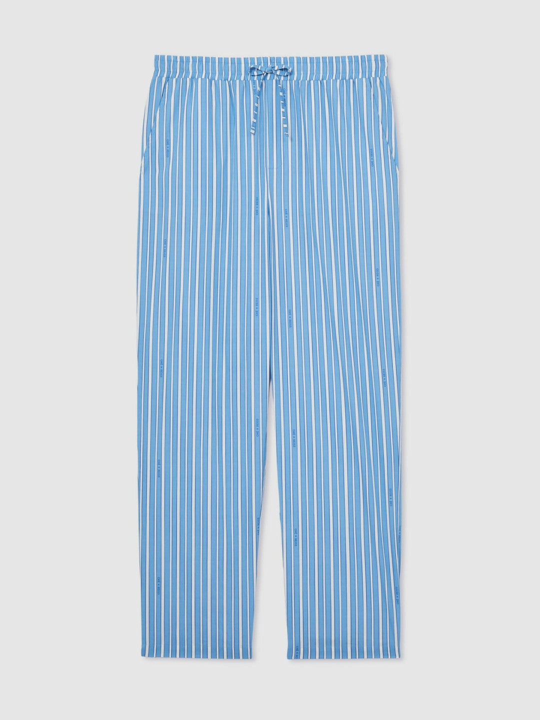 | Ché Poplin Stripe Trousers in Bright Blue/White | Reiss Men Featured