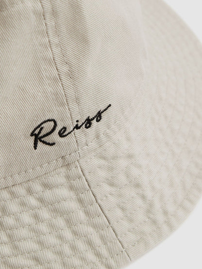 Unisex Fit McLaren Racing Cotton Bucket Hat in Stone | Reiss Men Recommended