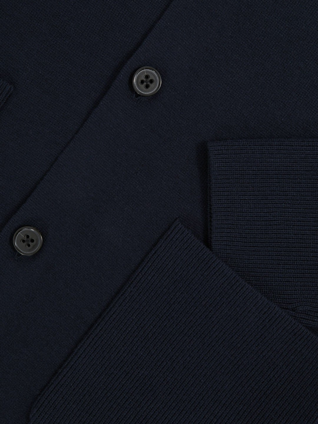 Button-Through Ribbed-Sleeve Shirt in Navy Blue | Reiss Men Premium