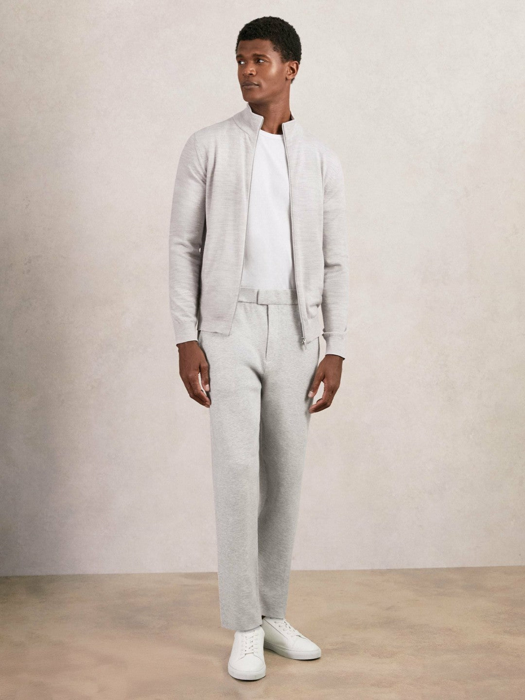 Tapered Knitted Trousers in Soft Grey | Reiss Men Trending