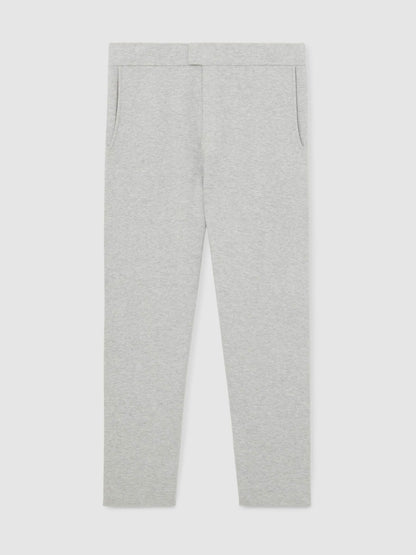 Tapered Knitted Trousers in Soft Grey | Reiss Men Trending