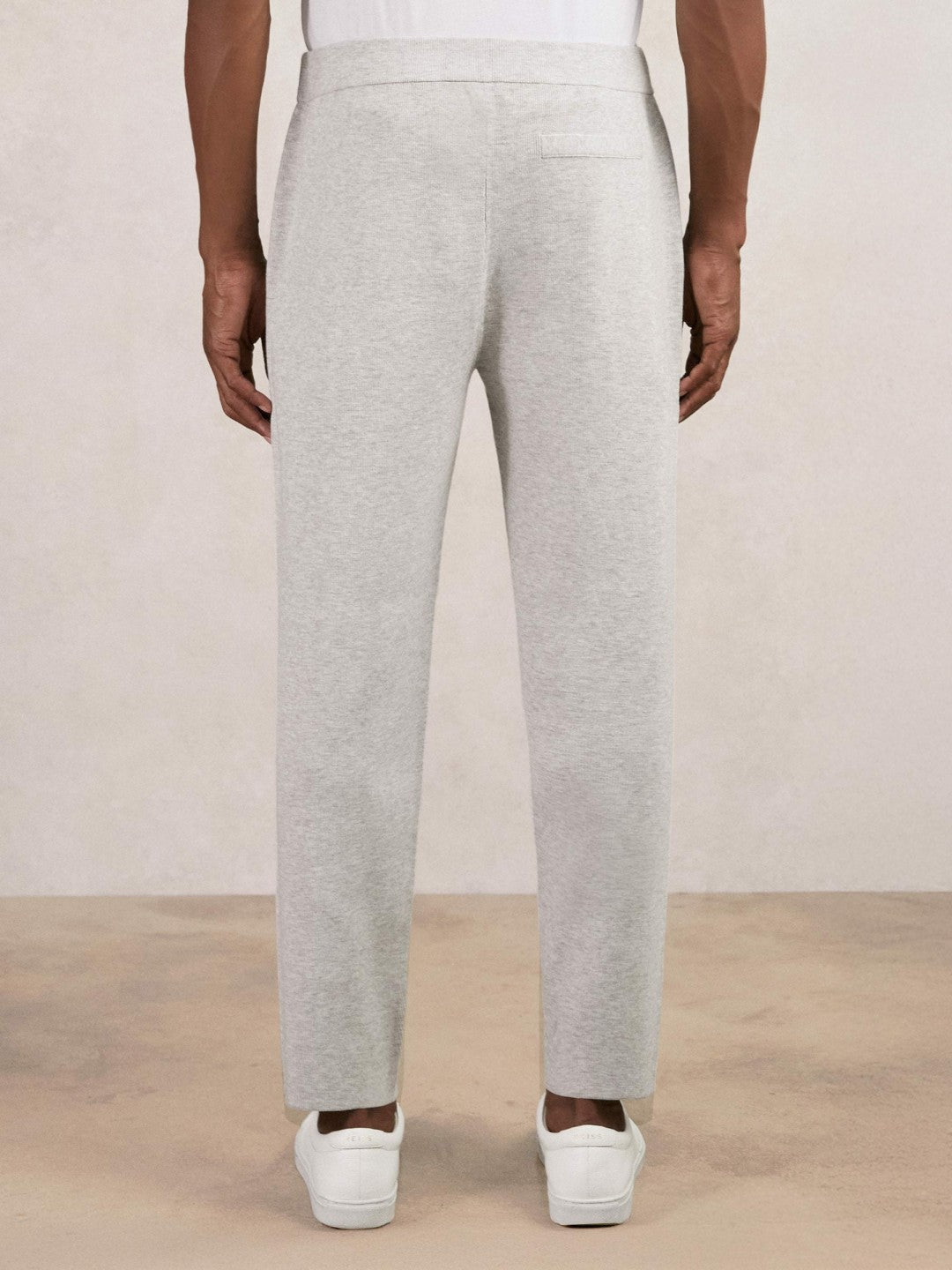 Tapered Knitted Trousers in Soft Grey | Reiss Men Trending
