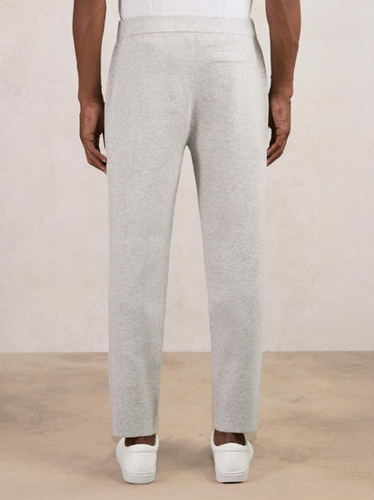 Tapered Knitted Trousers in Soft Grey | Reiss Men Trending