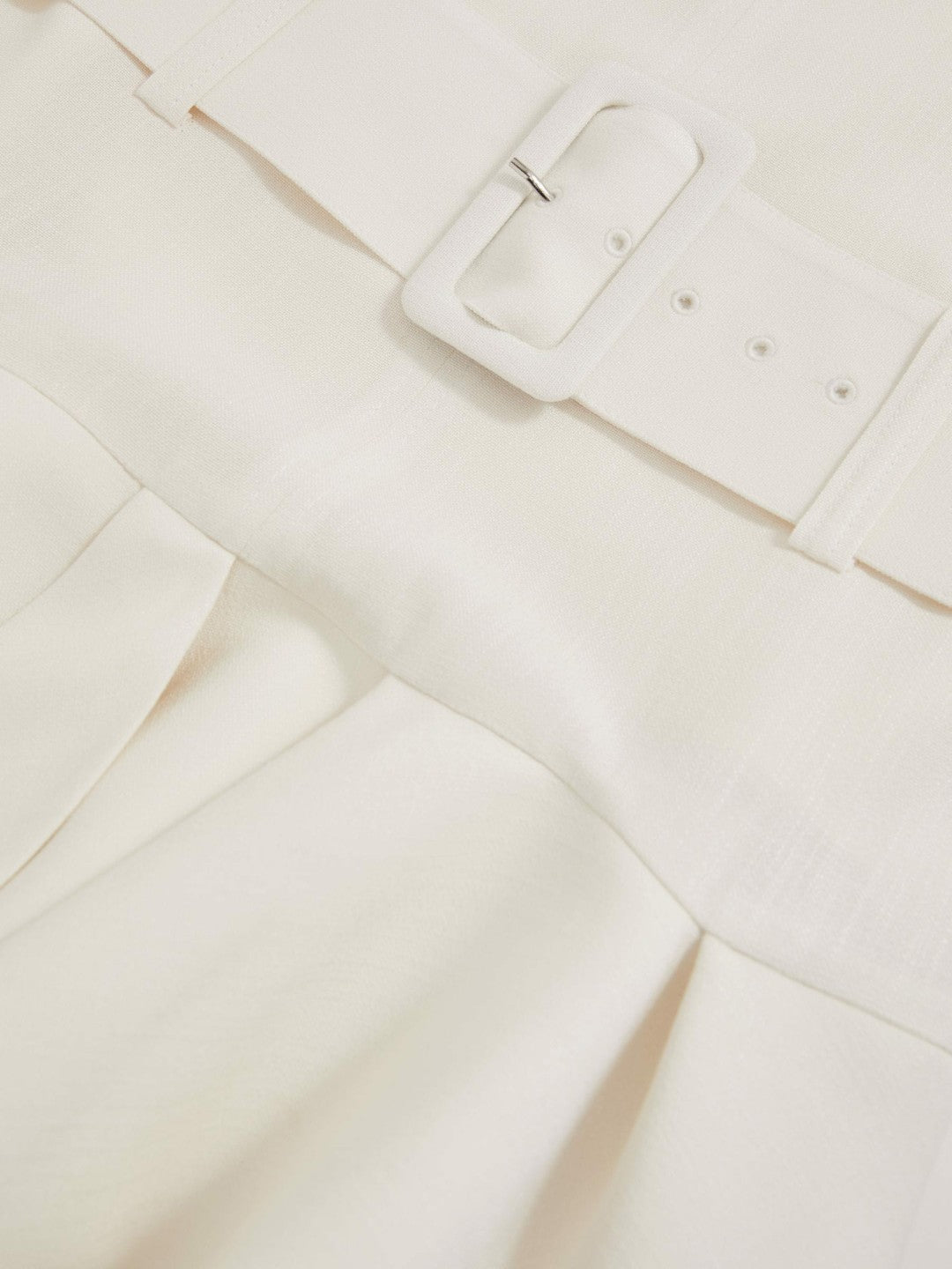 Ruffle Hem Belted Mini Dress in Ivory | Reiss Women Signature