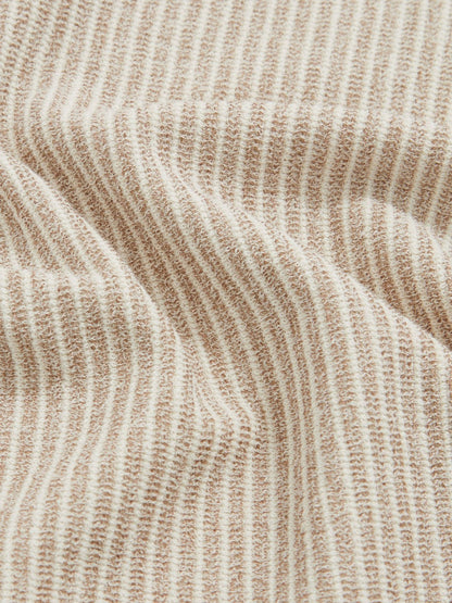 Cotton-Blend Stripe Polo Shirt in Ecru/Taupe Brown | Reiss Men Featured