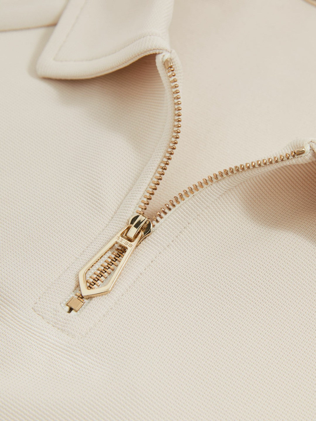 Textured Raglan Half-Zip Polo Shirt in Stone | Reiss Men New