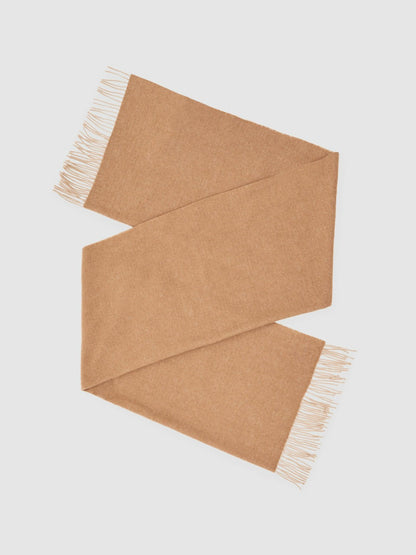 Wool-Cashmere Scarf in Taupe | Reiss Women Signature