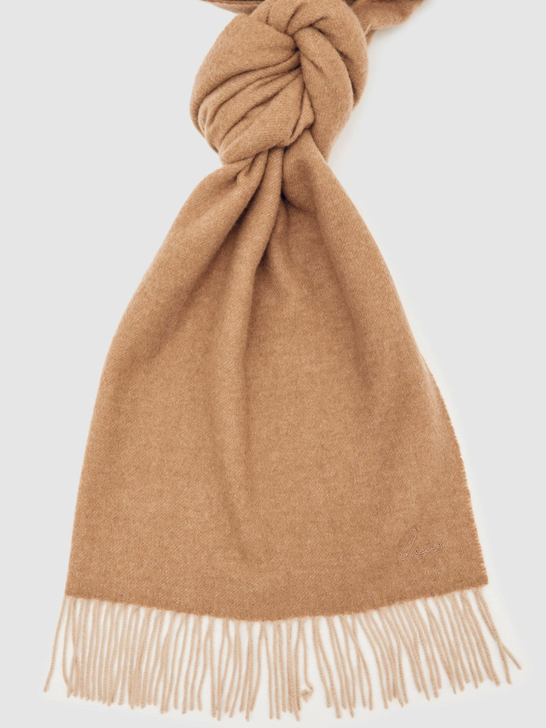 Wool-Cashmere Scarf in Taupe | Reiss Women Signature
