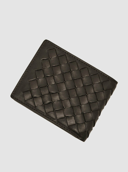 Leather Large Lattice-Effect Wallet in Dark Brown | Reiss Men New