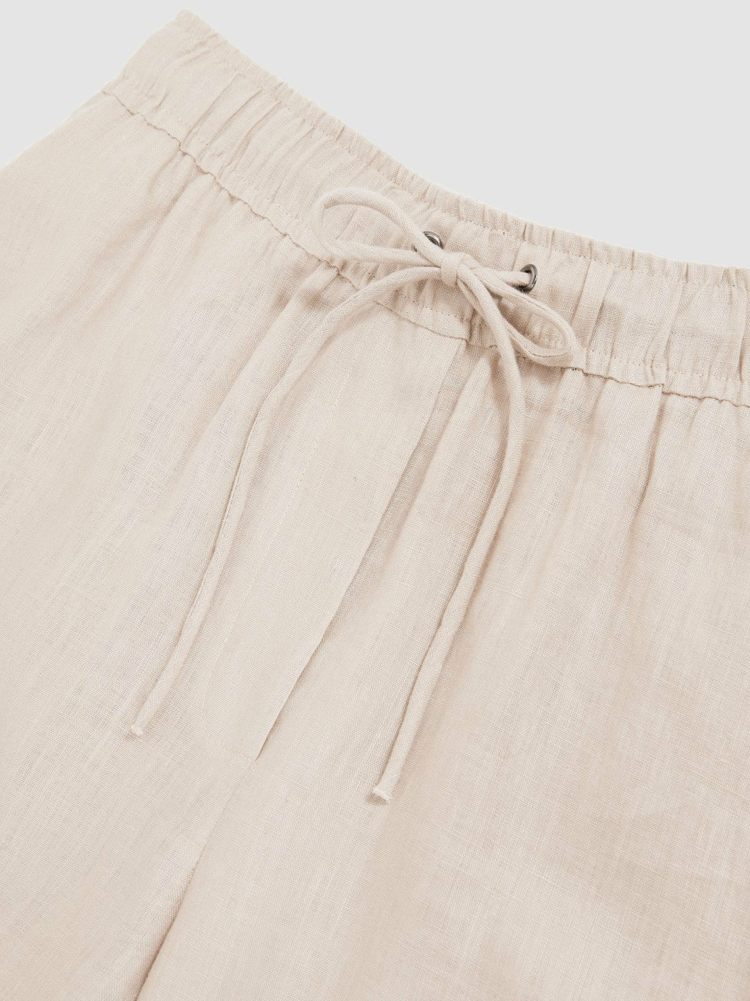 Linen-Blend Wide-Leg Trousers in Neutral | Reiss Women Popular