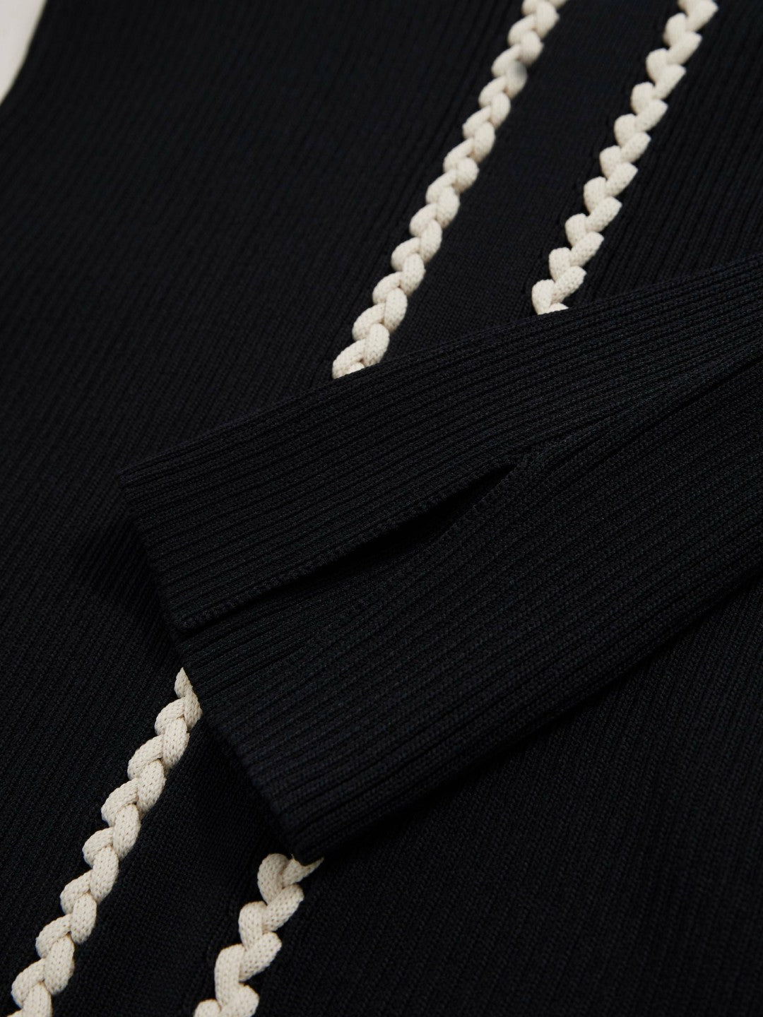 Craft-Stitch Rib-Knit Top in Navy/White | Reiss Women Premium