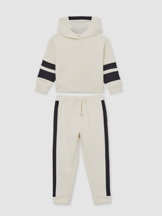 Cotton-Blend Joggers and Hoodie Set in Ecru | Reiss Children & Baby Recommended