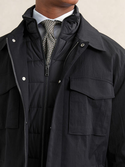 Removable-Gilet Safari Jacket in Navy | Reiss Men Recommended