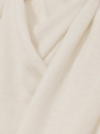 Wool Scarf-Tie Draped Jumper in Cream | Reiss Women Recommended