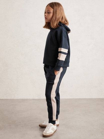 Cotton-Blend Joggers and Hoodie Set in Navy | Reiss Children & Baby Premium
