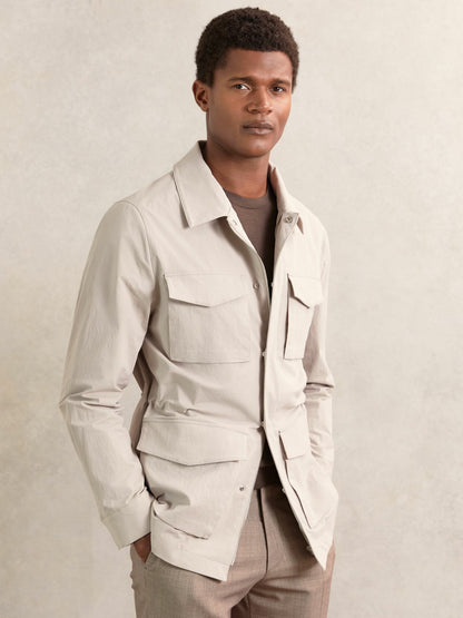 Removable-Gilet Safari Jacket in Stone | Reiss Men Best Seller