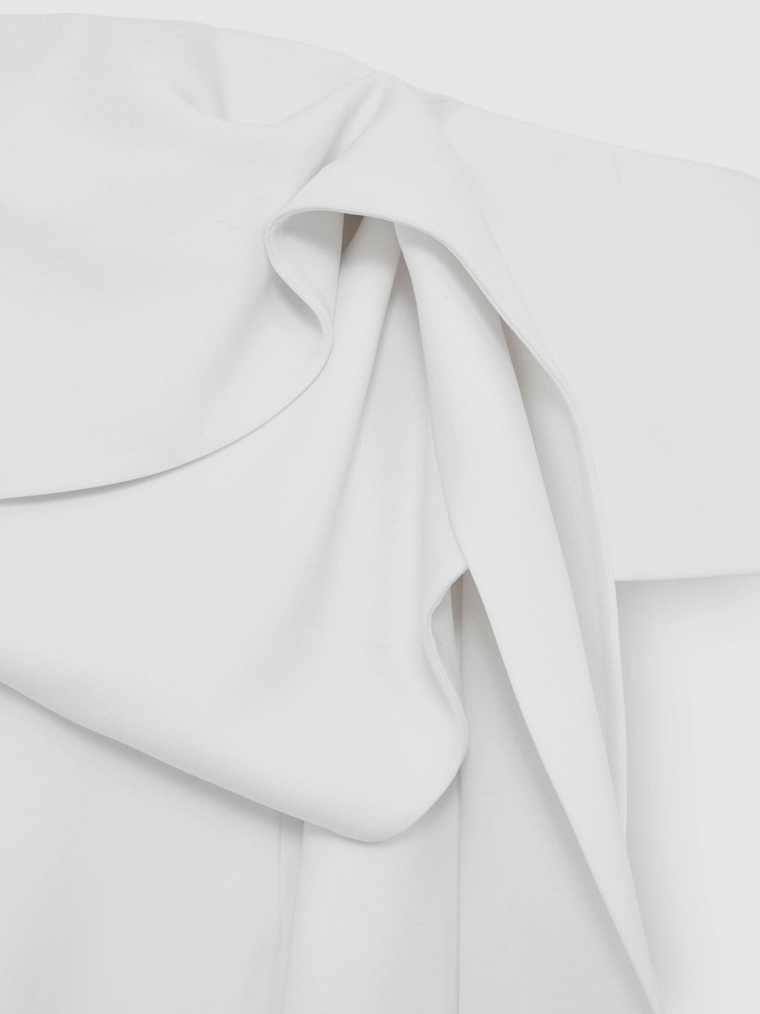 Sculptural Off-Shoulder Mini Dress in Ivory | Reiss Women Exclusive