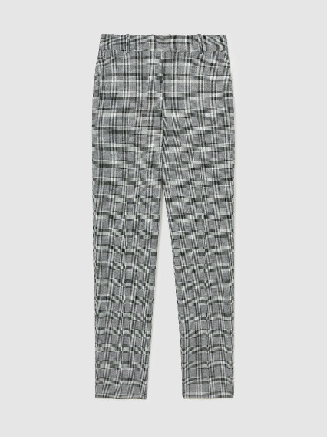 Check Slim-Fit Suit Trousers in Grey | Reiss Women Trending