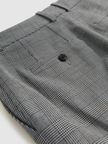 Check Slim-Fit Suit Trousers in Grey | Reiss Women Trending