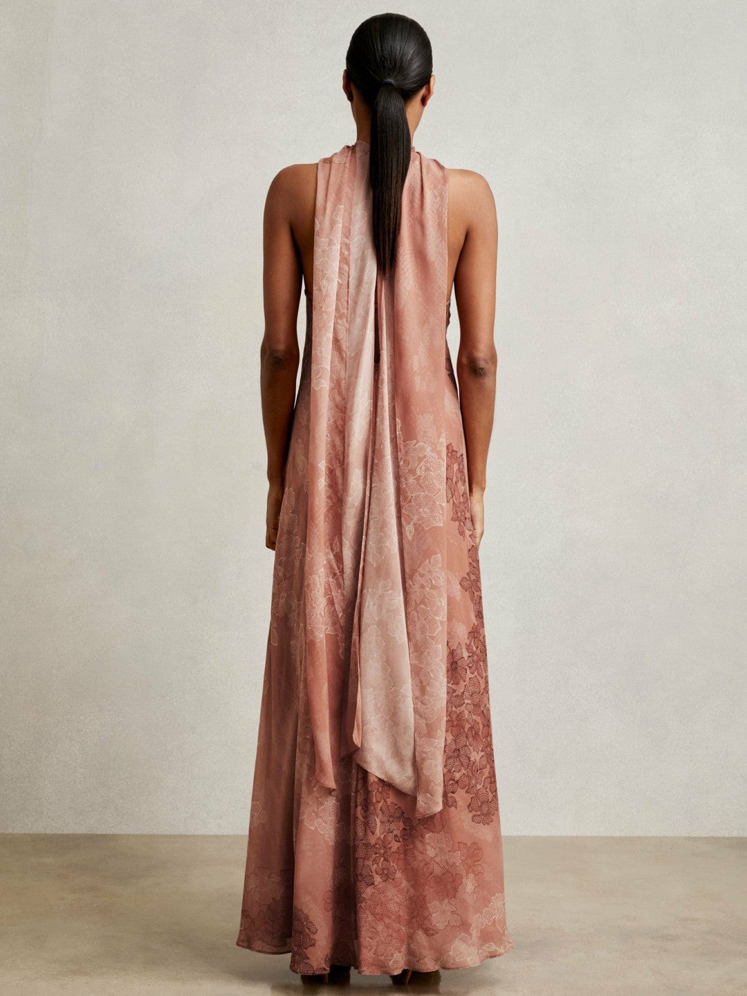 Chiffon Floral Cape Maxi Dress in Pale Pink | Reiss Women Popular