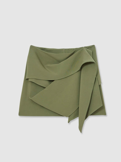 Sculptural Mini Skirt in Green | Reiss Women New