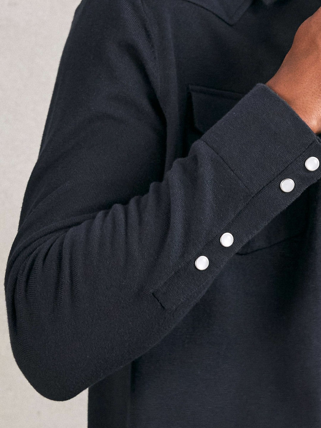 Cotton-Cashmere Western Knitted Shirt in Navy | Reiss Men Popular