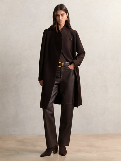 Coat in Chocolate Brown | Reiss Women Signature