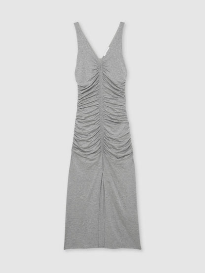 Stretch-Modal Ruched Jersey Dress in Grey | Reiss Women Featured