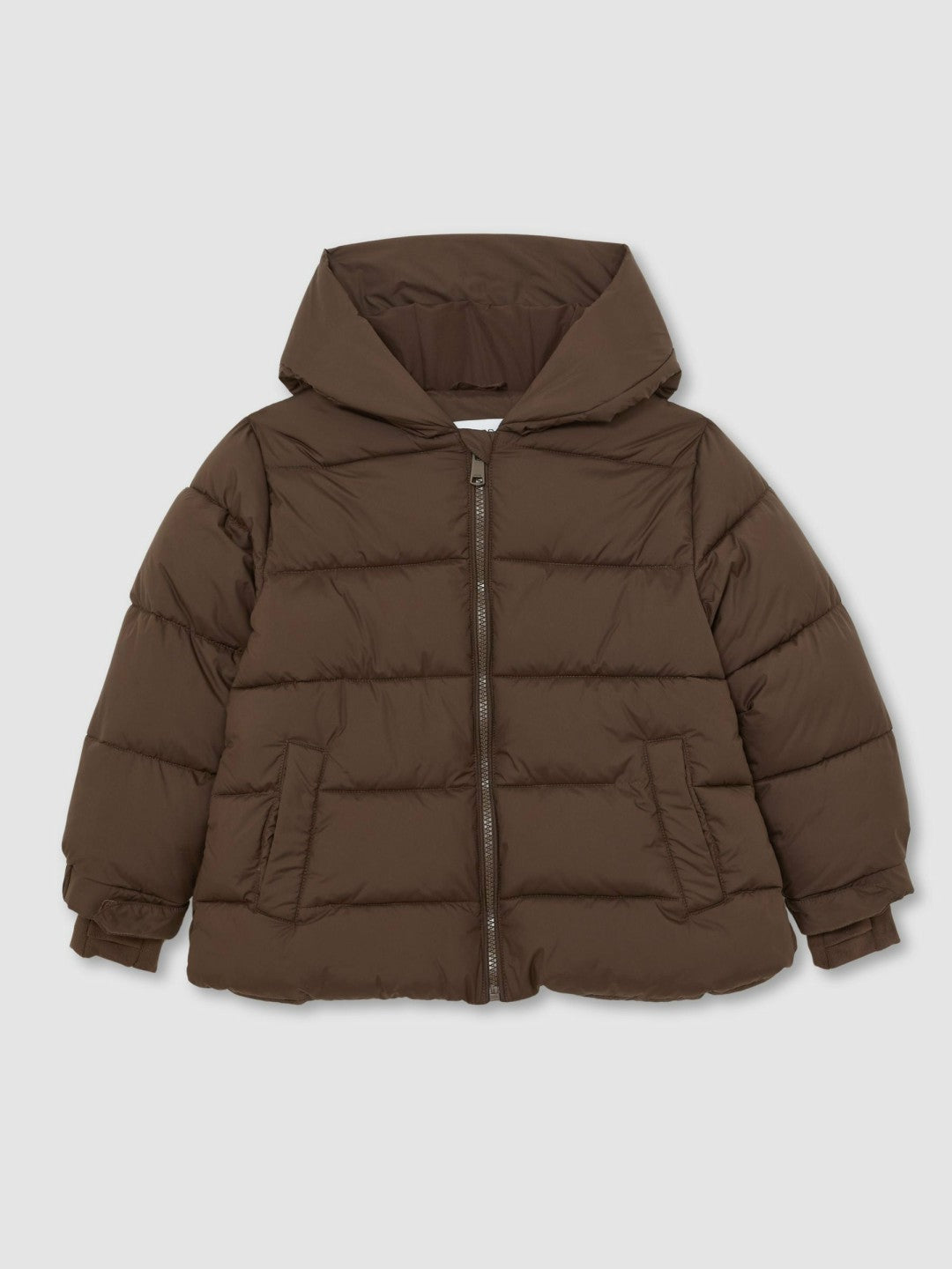 9-13 yrs Short Hooded Puffer Coat in Chocolate | Reiss Children & Baby Premium