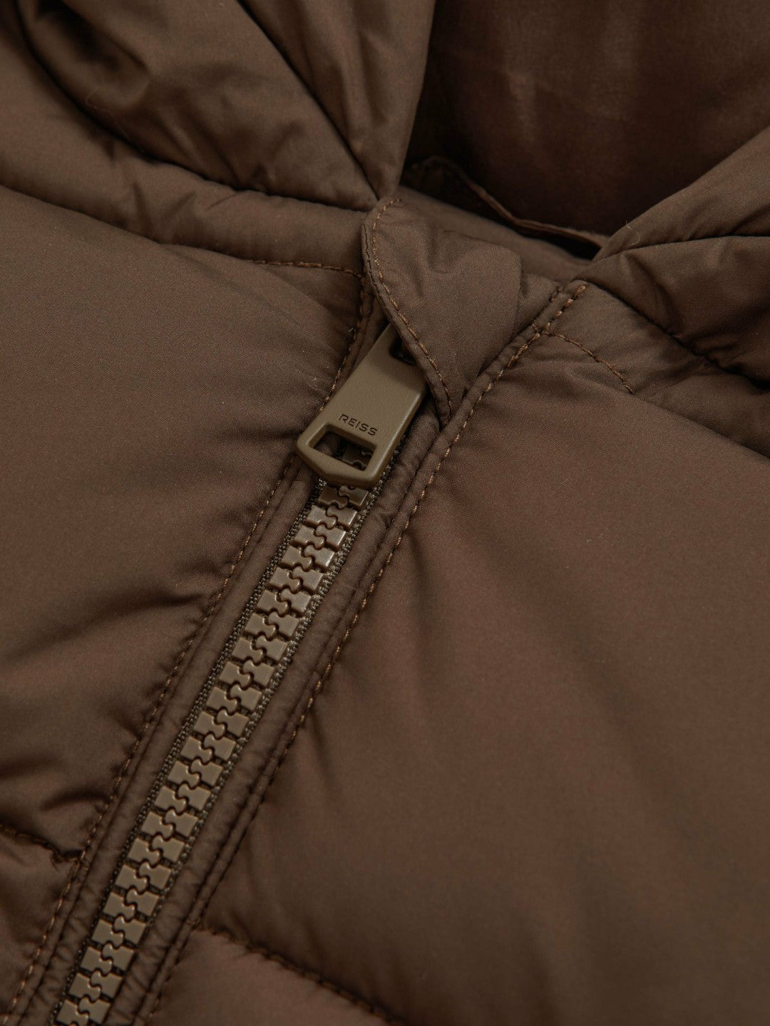 9-13 yrs Short Hooded Puffer Coat in Chocolate | Reiss Children & Baby Premium