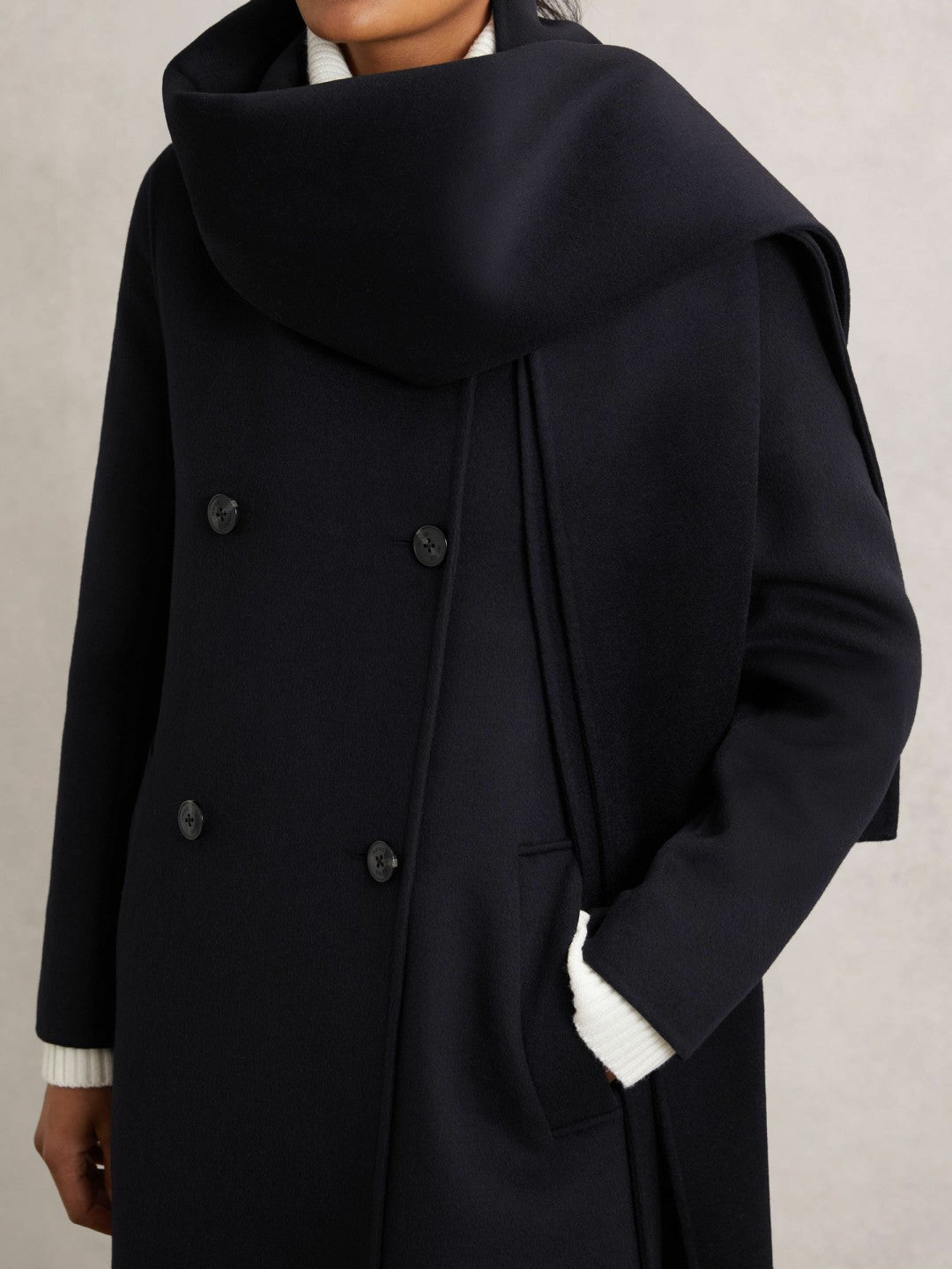 Coat in Navy | Reiss Women Recommended